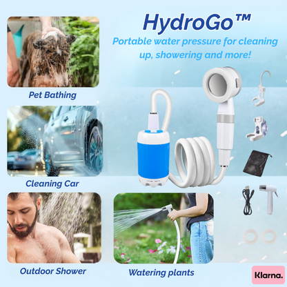 HydroGo™ | Portable water pressure for cleaning up, showering and more!